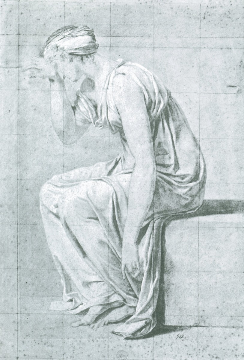 1784 David Dessin preparatoire au Serment des Horaces La Femme Preparatory drawing with the Oath of Horaces Woman.jpg
